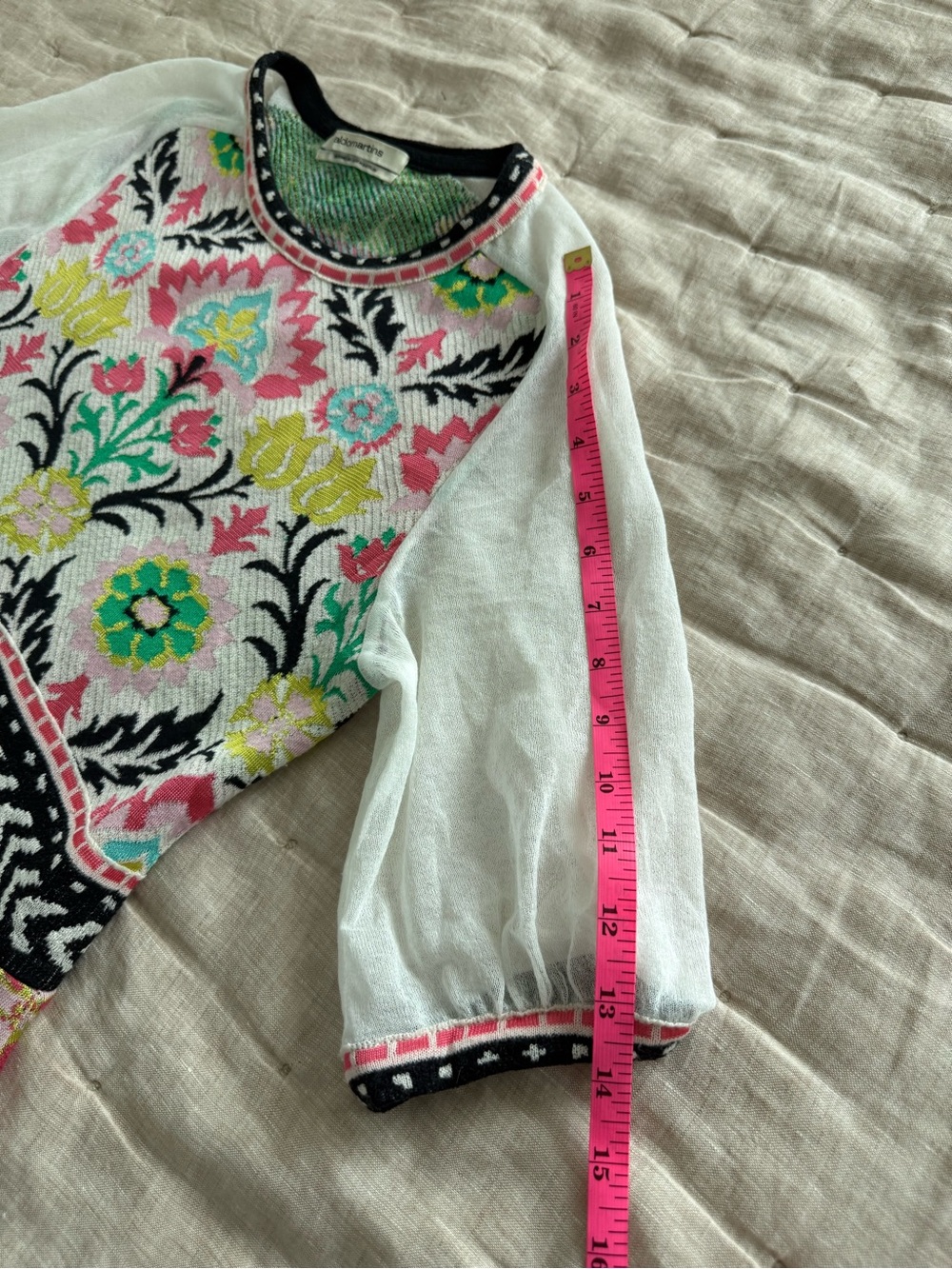 Anthropologie Aldomartins Floral Knit Sweater Dress Size Small - Picture 13 of 14